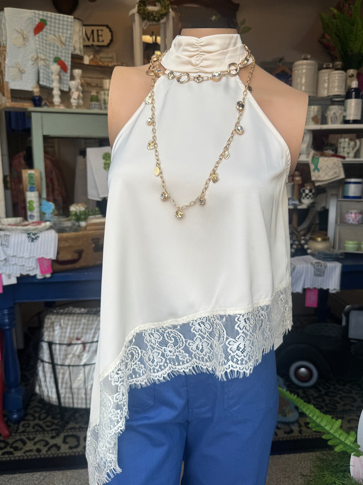 The Satin Sophie Top - Cream
