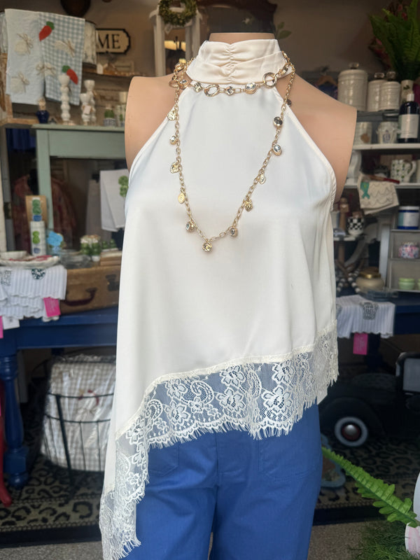 The Satin Sophie Top - Cream