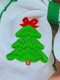 Embroidered Christmas Tree Bow