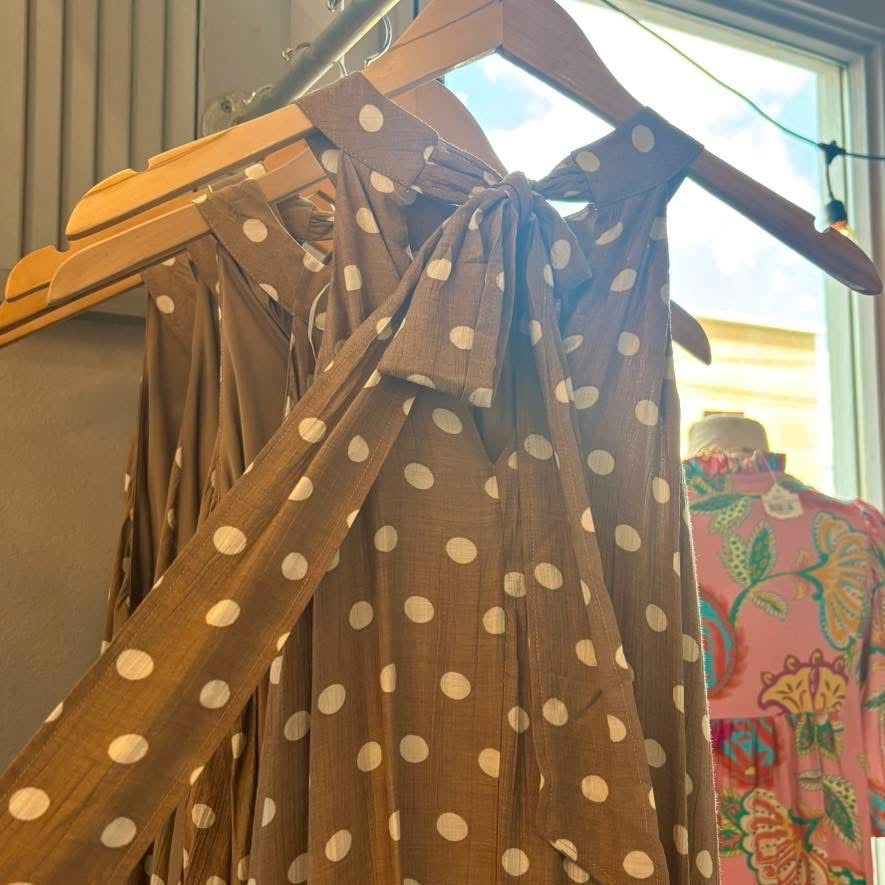 Halter Neck Polka Dot Dress