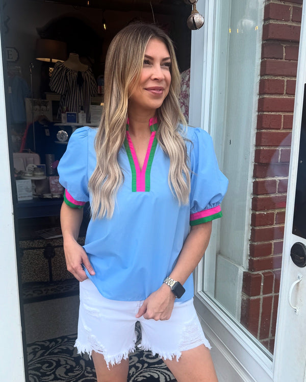 Sorority Chic Top- Blue