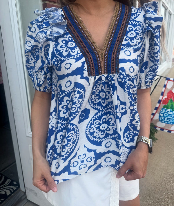Boho Breeze Top - Blue
