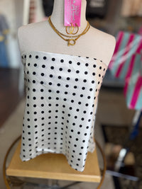 Strapless polka dot babe top