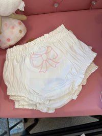MUD PIE - White Bloomer with Pink Bow