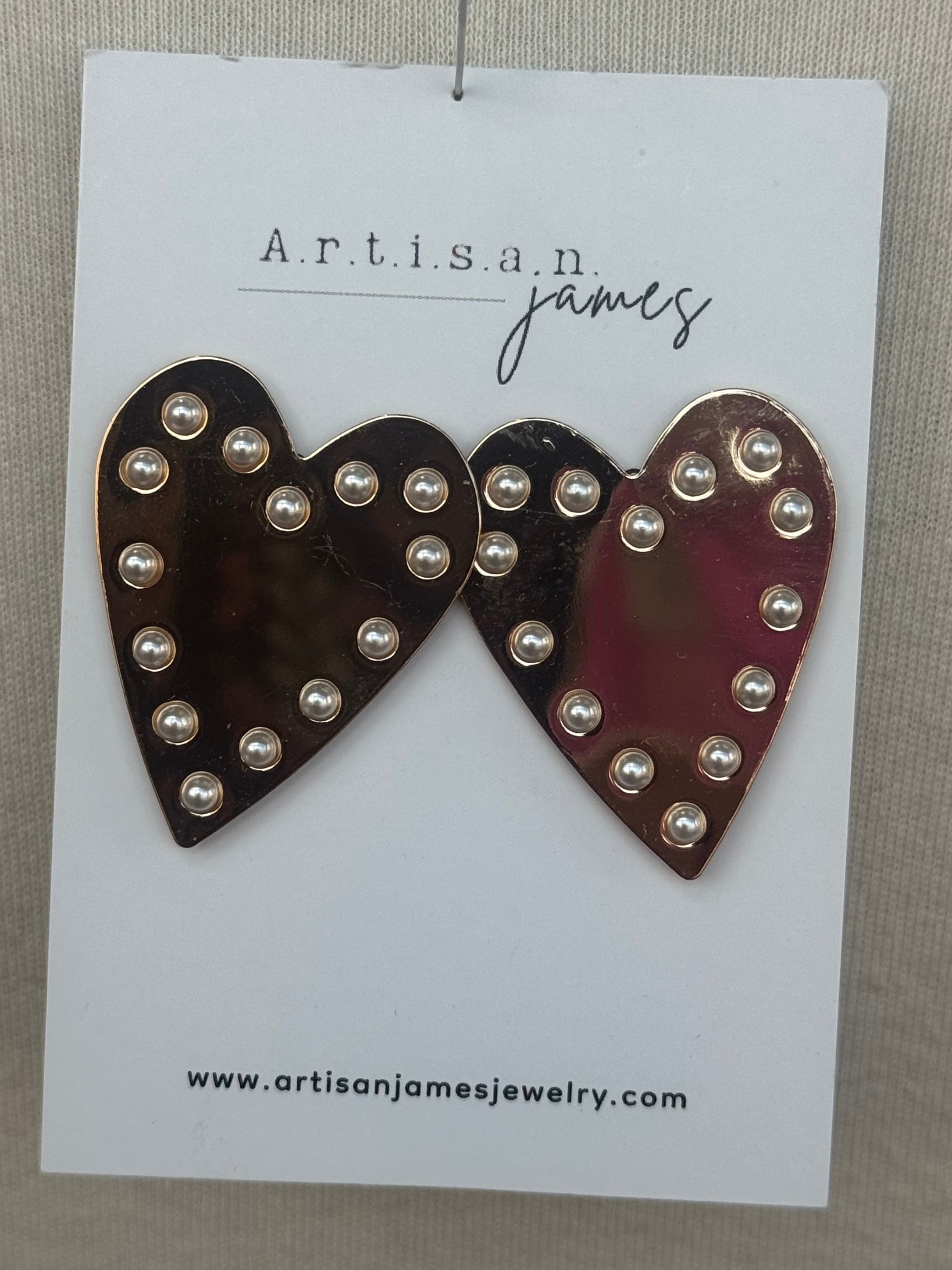 レア 美品 MIKSHIMAI PURE HEART EARRINGS 2024 Artisan James Pearly Hearts Earrings – The Pink Leopard