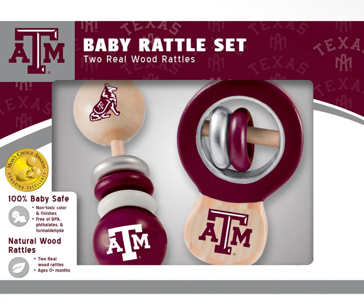 A&M Aggies - Baby Rattles - 2 pack