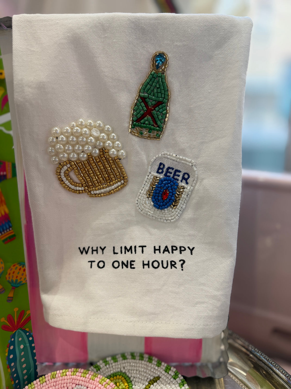Limit happy hour ? - beaded bar towel