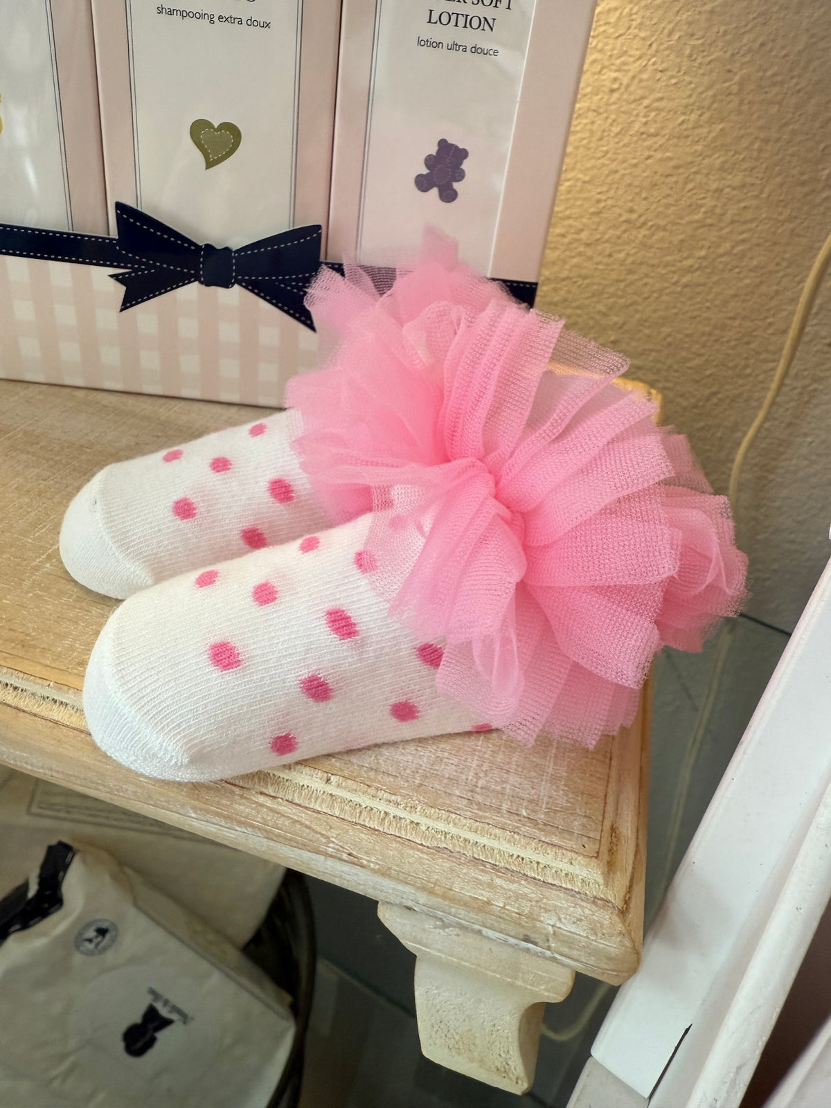 MUD PIE - PINK with Polka Dots TUTU SOCKS