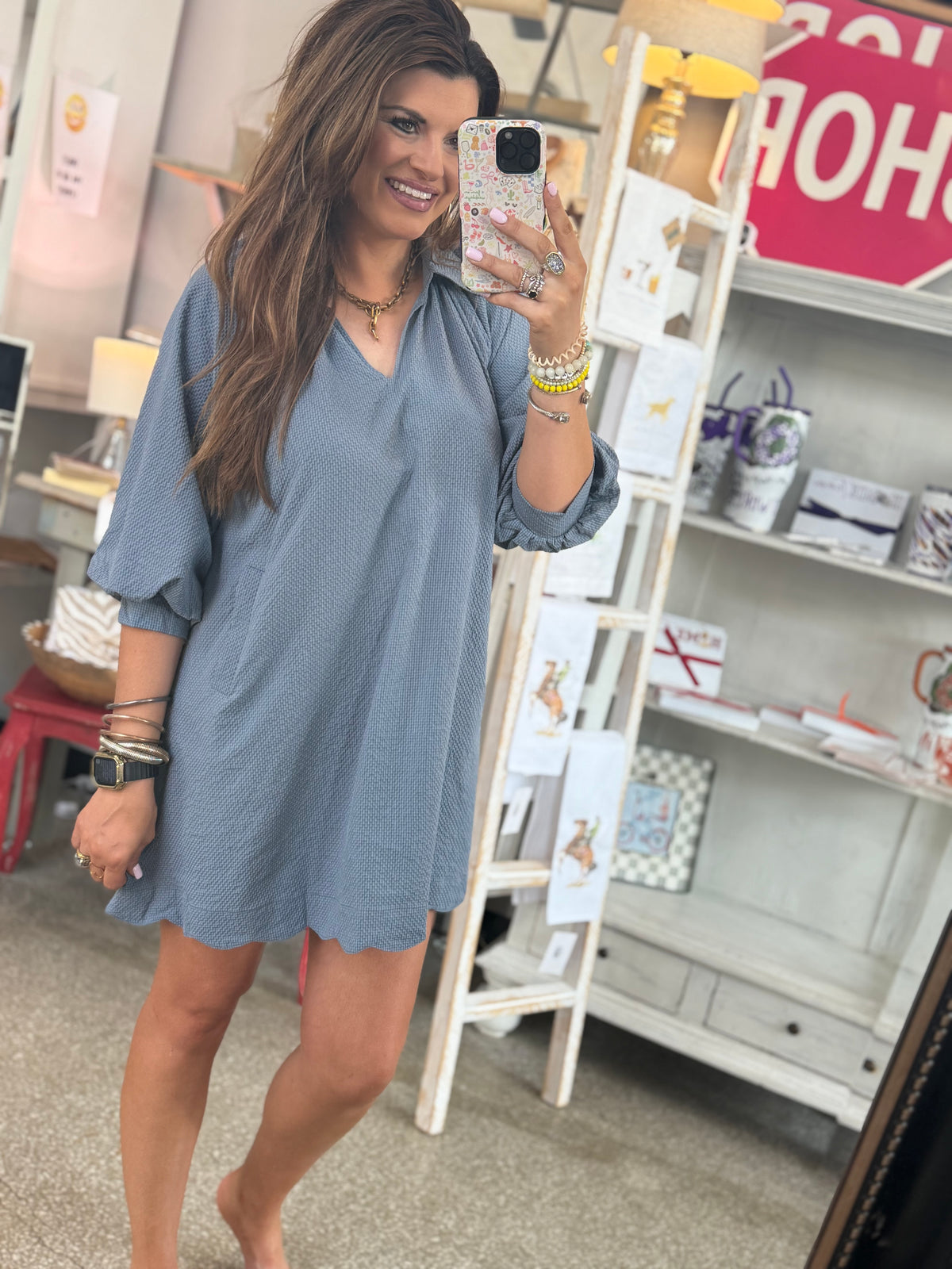 The Tinsley Dress -Steel Blue