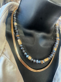 Double Stack Gold Beaded Necklace