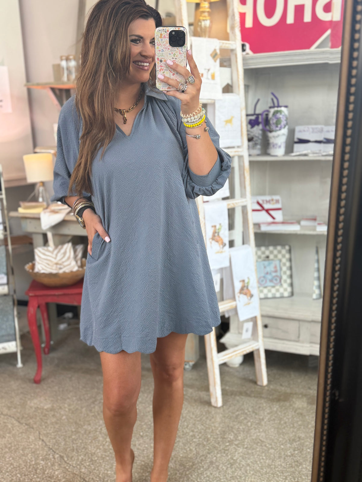 The Tinsley Dress -Steel Blue
