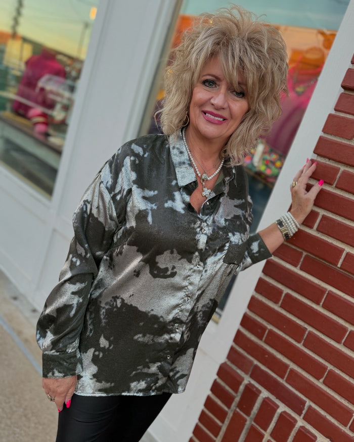 Collared Metallic Shirt