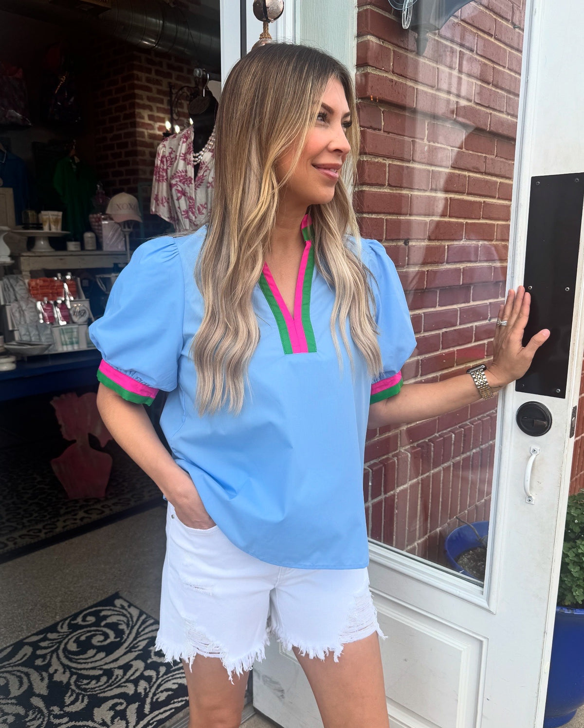 Sorority Chic Top- Blue