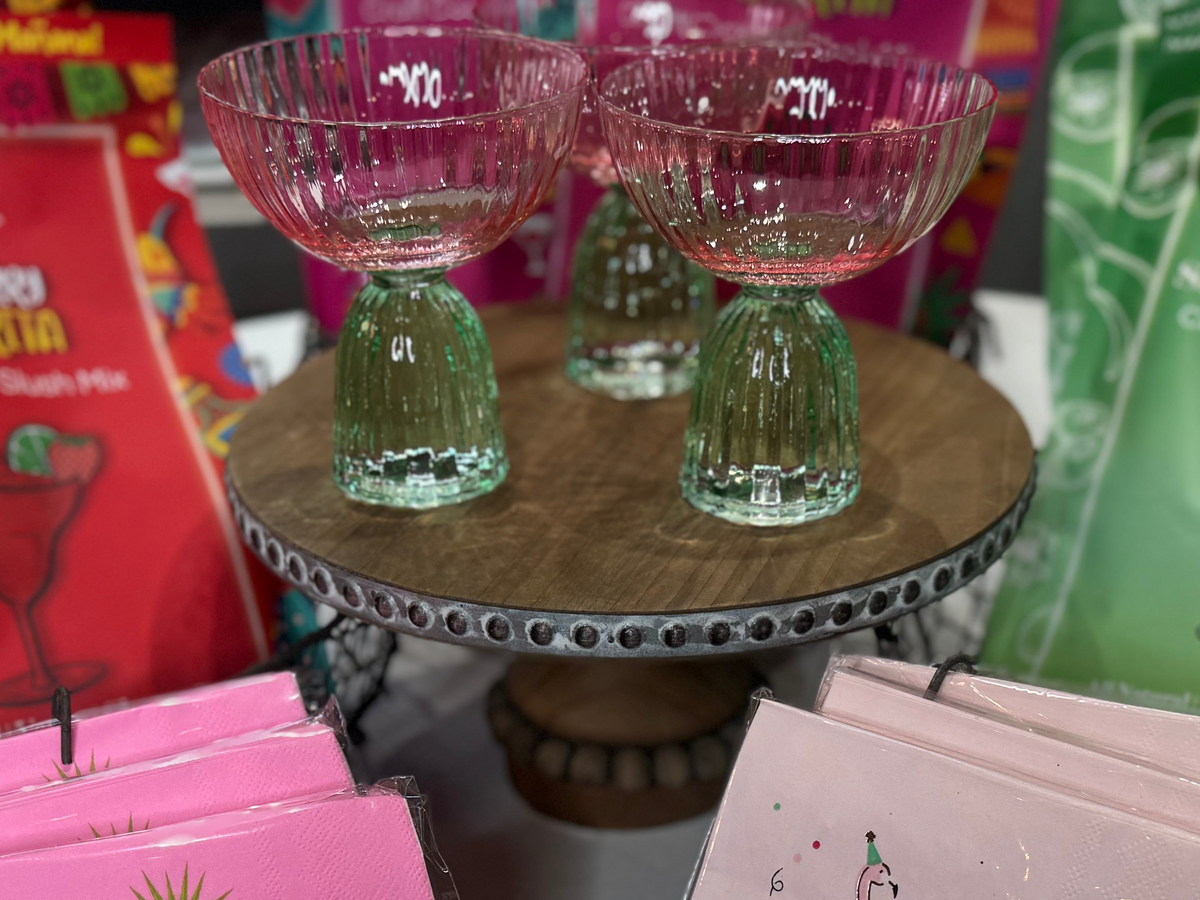 Couple Glass -Green/Pink