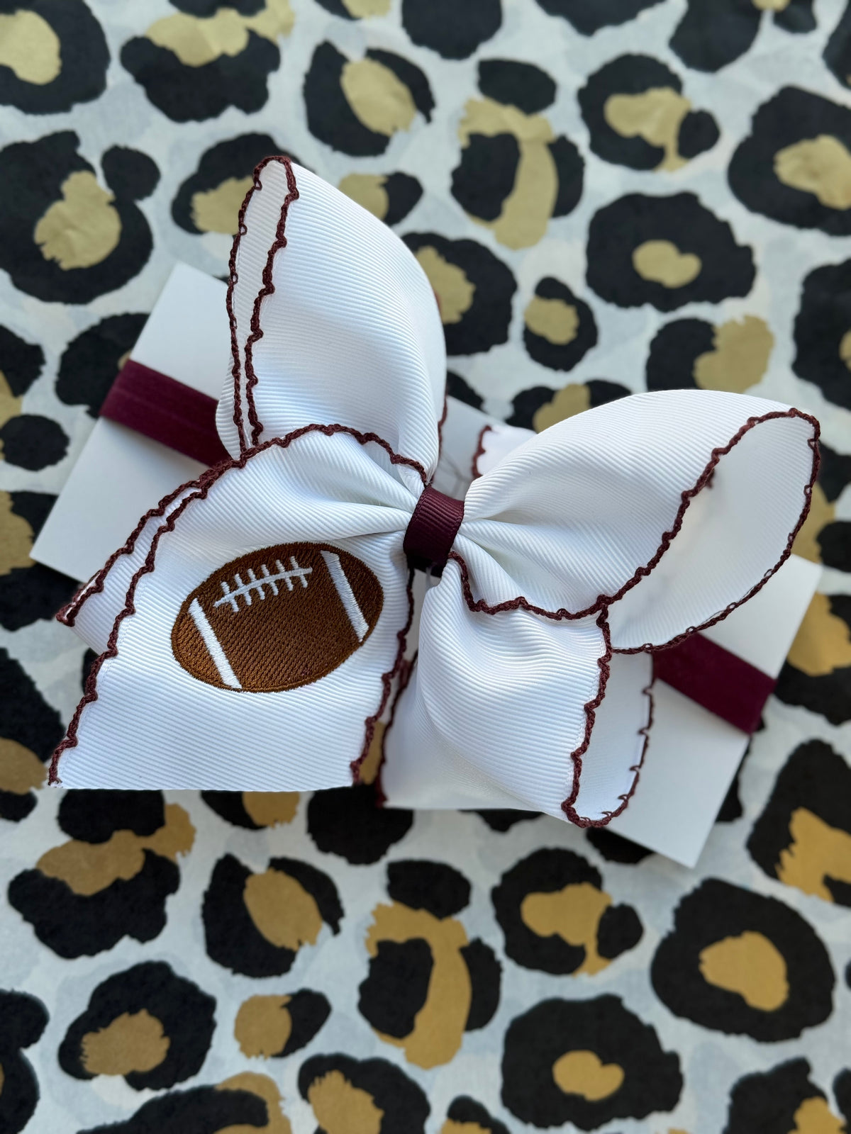 Maroon & White Football Headband