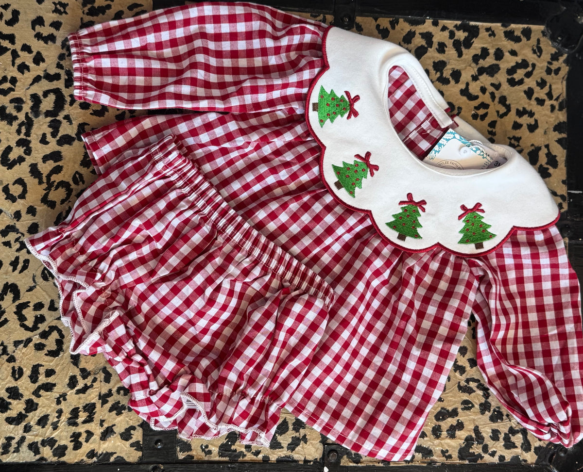 Christmas Gingham Two Piece - Girls