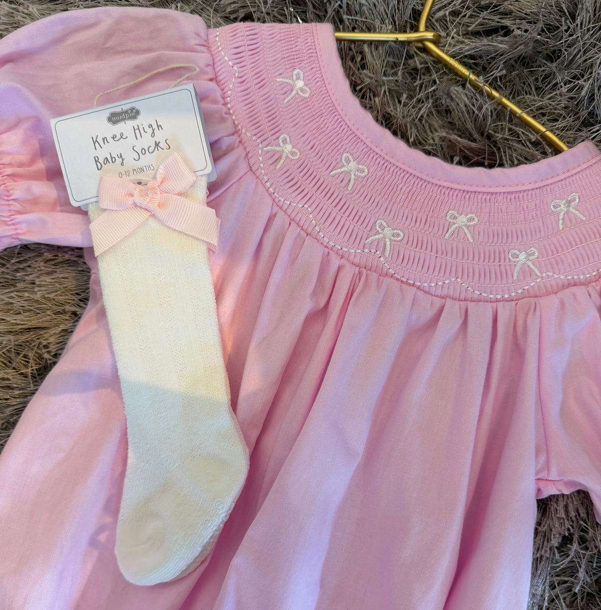 MUD PIE - Tall White Bow Socks