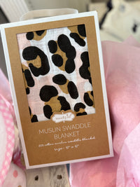 MUD PIE - LEOPARD MUSLIN SWADDLE
