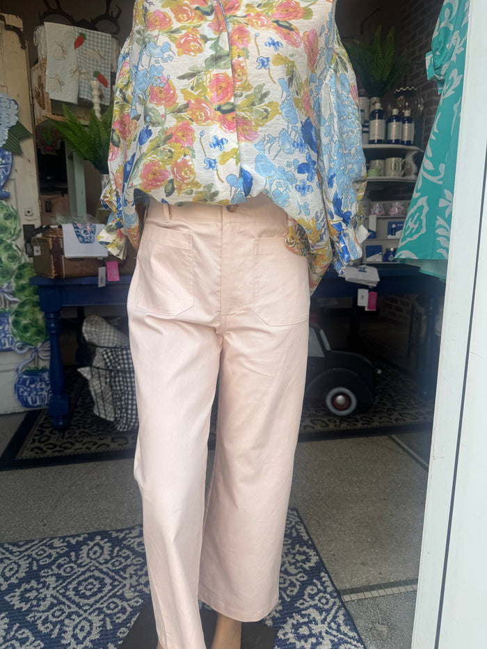 Powder Pink Wide Leg Pants