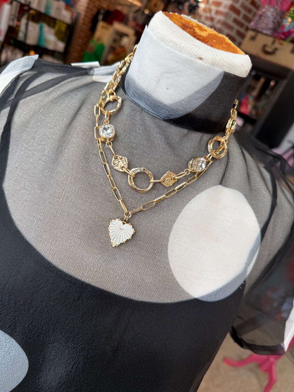 Pearly Heart Necklace
