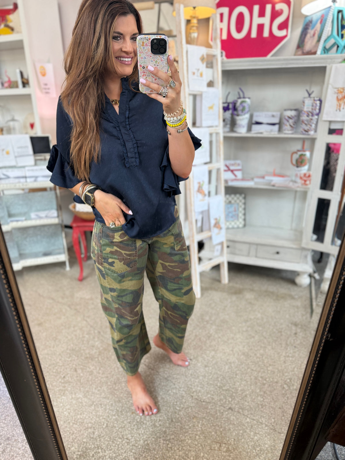 The Navy Glam Top