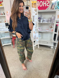 The Navy Glam Top
