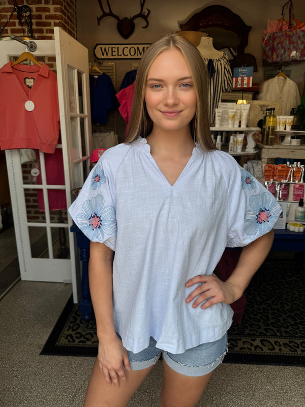 The Presley Top -Light Blue