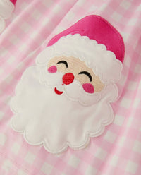 Pink Gingham Santa Girls Two Piece Set