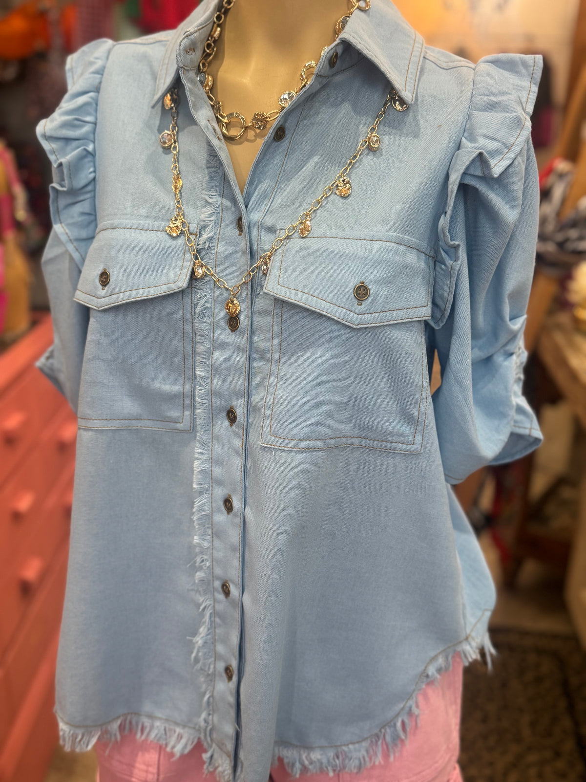 Daydream Denim Button Down Top