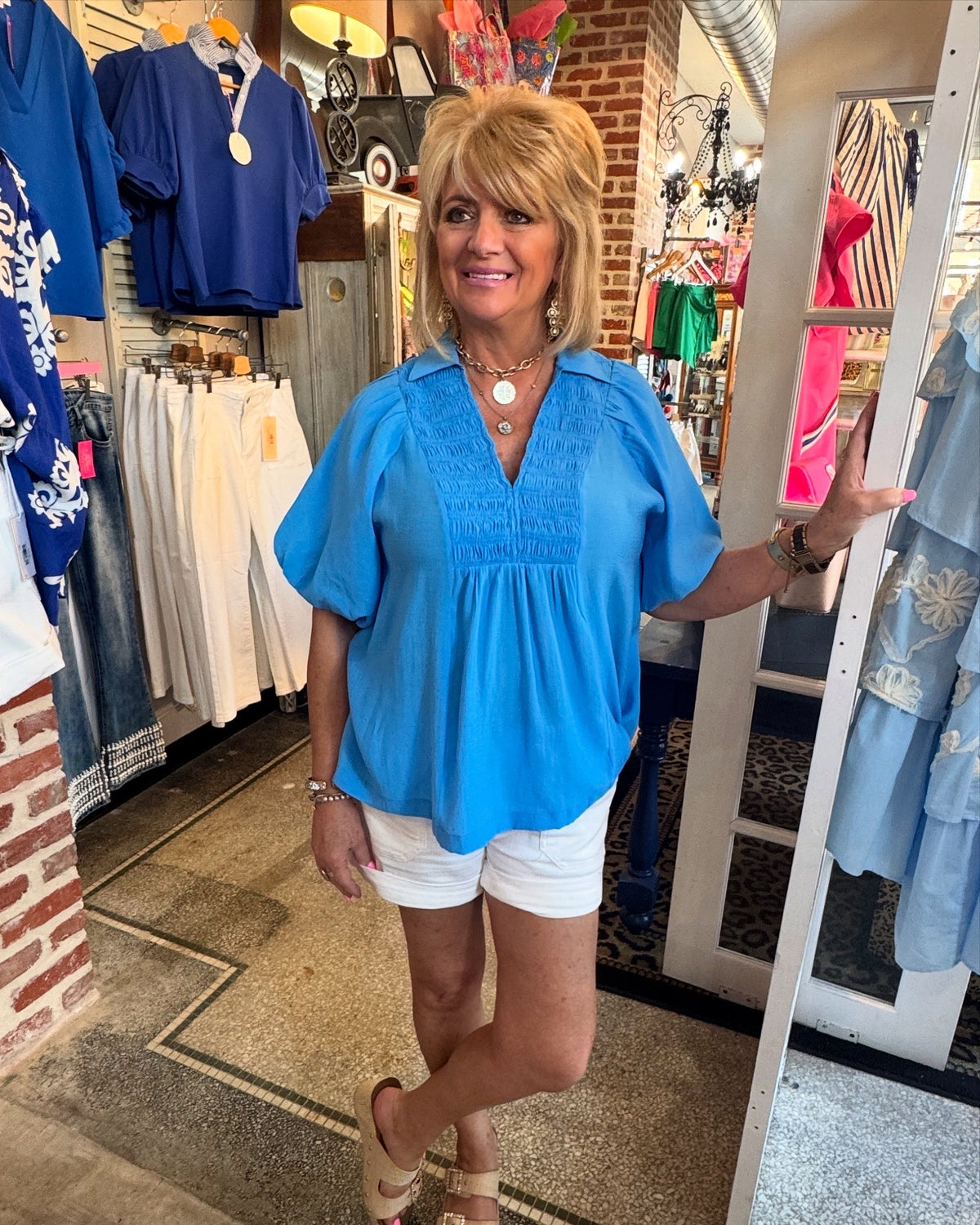 The Smocked Blue Top
