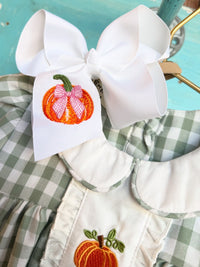 Sage Gingham Pumpkin Dress