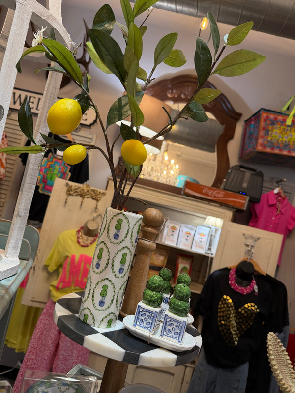 Topiary Pattern Stem Vase