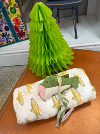 MUD PIE SWADDLE & RATTLE SET - FISHING FUN