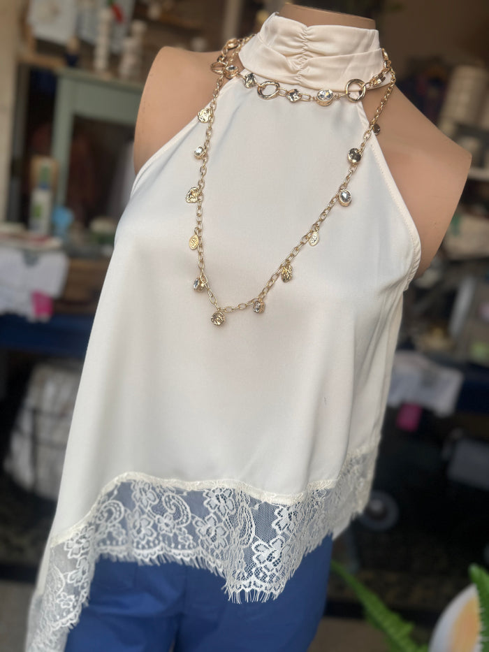 The Satin Sophie Top - Cream