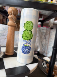 Gingham Topiary Stem Vase