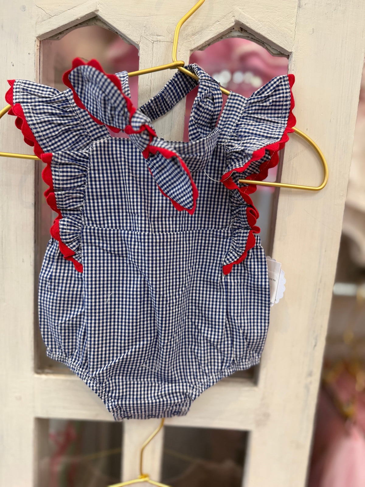 Gingham Ric-Rac Bubble & Headband