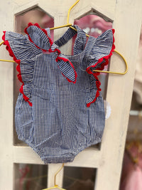 Gingham Ric-Rac Bubble & Headband