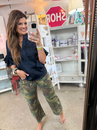 The Navy Glam Top