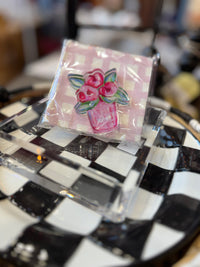 Clear Napkin Holder & Flower Weight