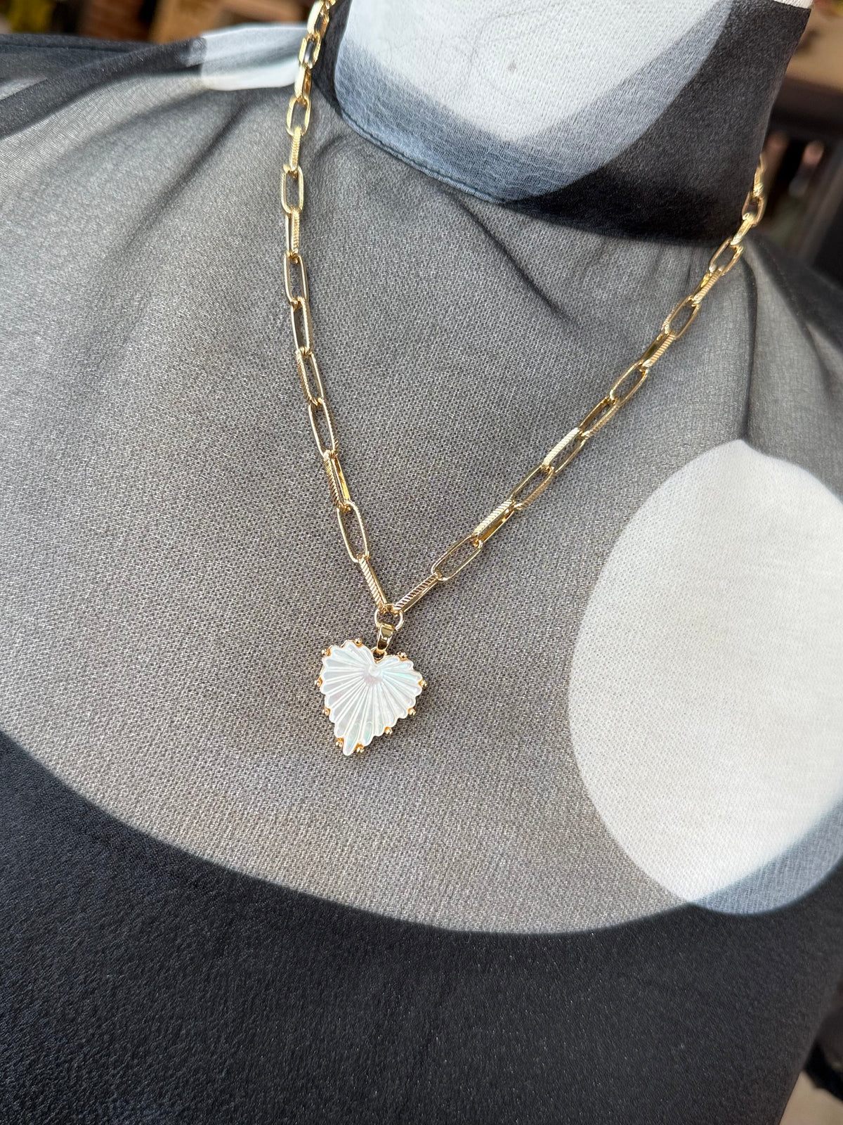 Pearly Heart Necklace