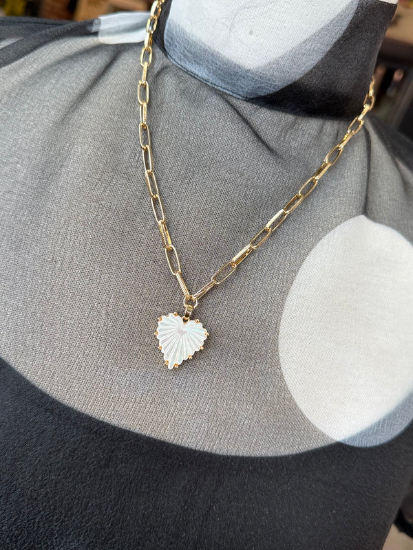 Pearly Heart Necklace