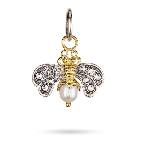 Waxing Poetic - Crystal Honeypearl Bee Charm
