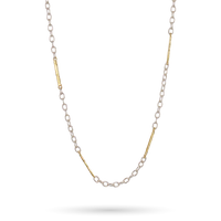 Waxing Poetic - Tripper Chain - Sterling Silver & Brass 18" Necklace