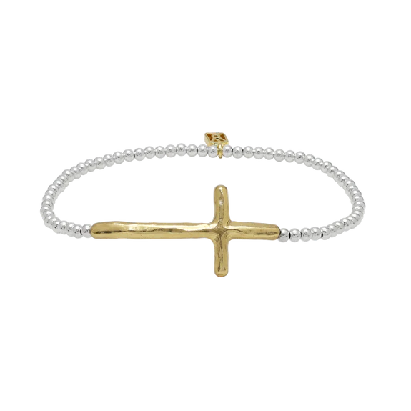 Waxing Poetic - Faith Cross Mini Stretch Bracelet