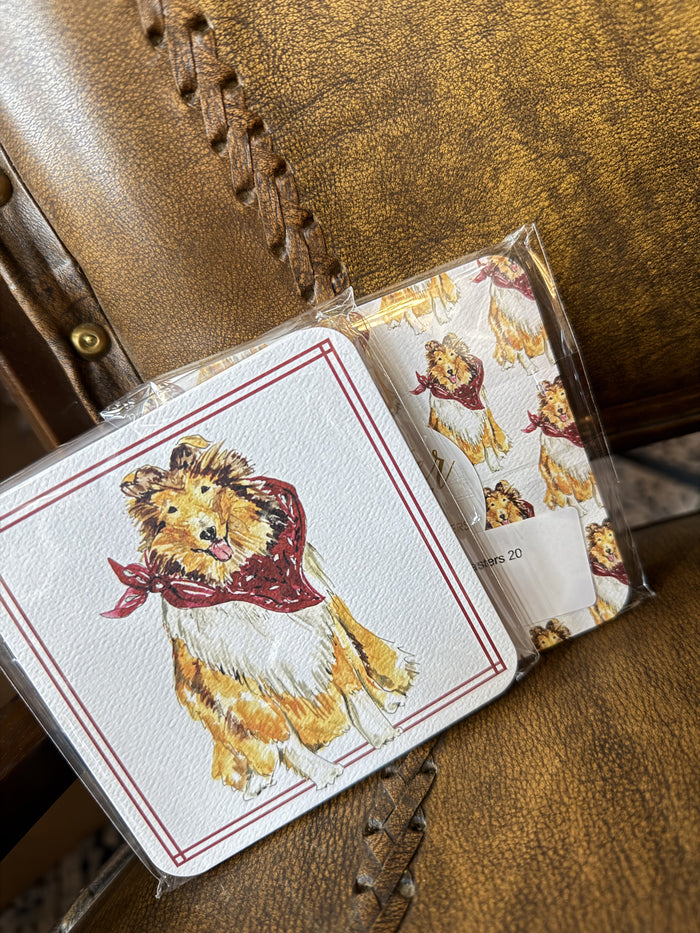 Hand painted Collie - Coasters 20