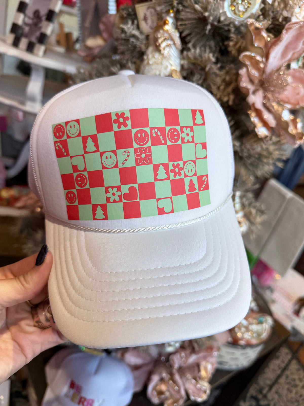 Christmas Holiday Checkered Hat
