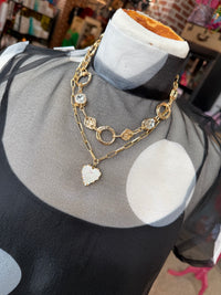 Pearly Heart Necklace