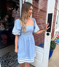 Embroidered Charm Denim Dress