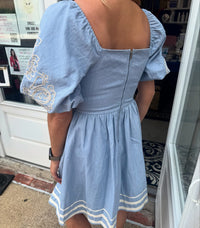 Embroidered Charm Denim Dress