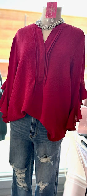 The Kaycee Top - Ruby Red